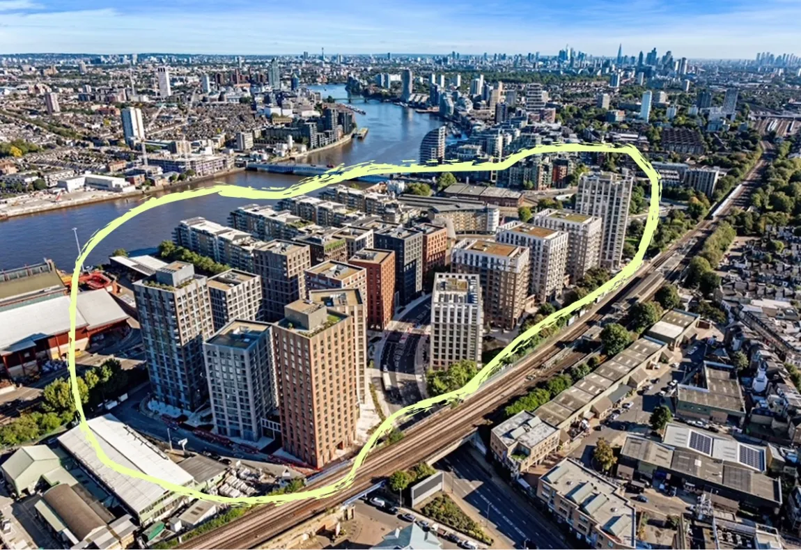 Aerial view of New Acres Wandsworth